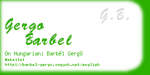 gergo barbel business card