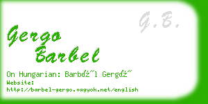 gergo barbel business card